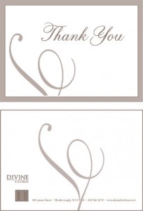 Divine Kitchens: Thank you card, Logo